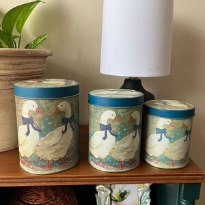 Blue and White Goose Nesting Containers